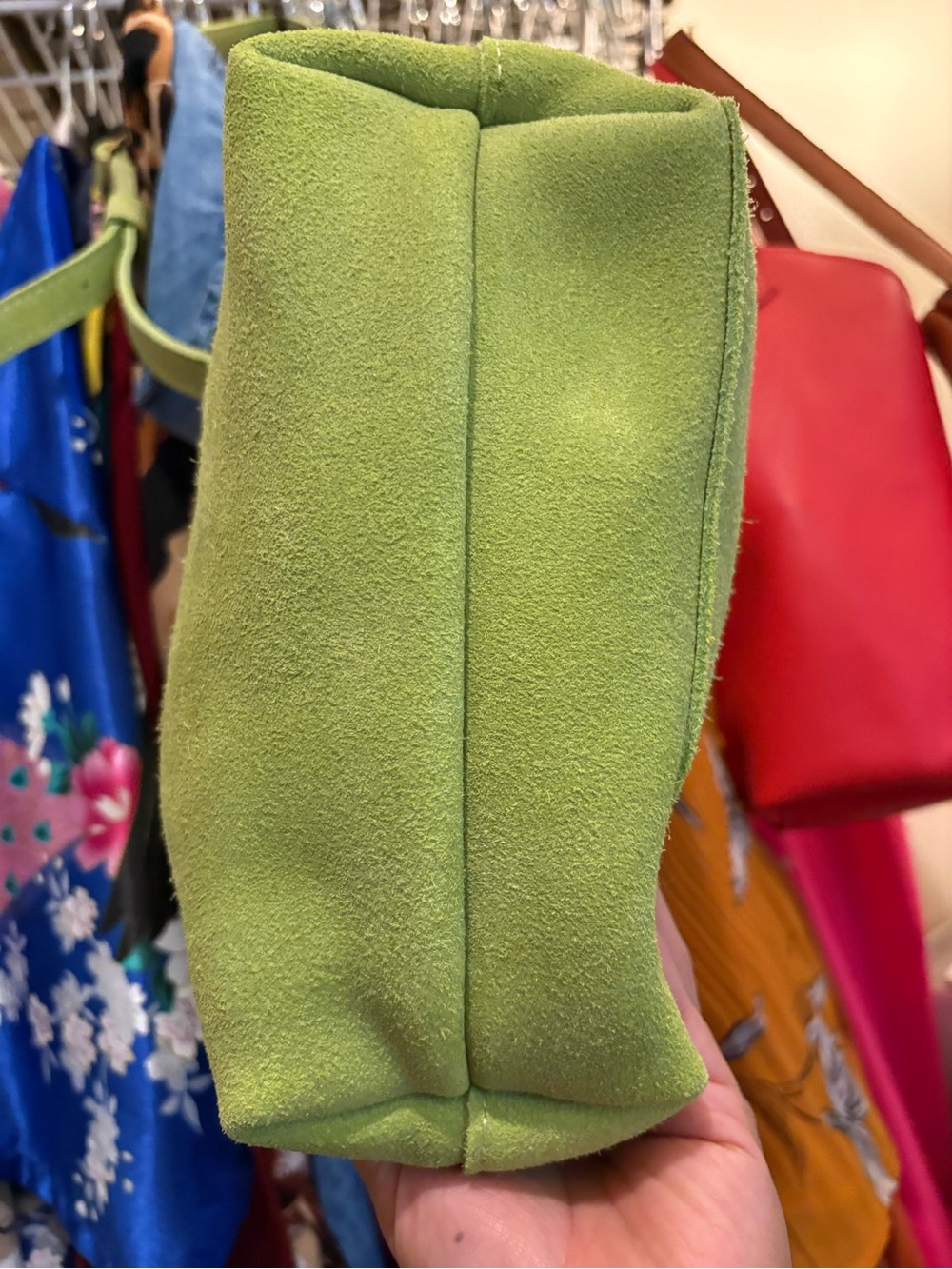 Portland Leather Goods | Mini Tote | Lime Suede - Picture 5 of 15